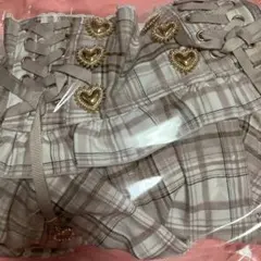 Lizlisa はしごリボンチェックティアードスカパン ピンク 新品未使用