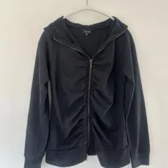 B/A/B 黒 M フード付き　ジップアップ パーカー