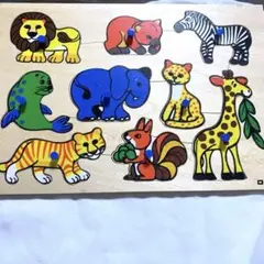 木製動物パズル 幼児向け