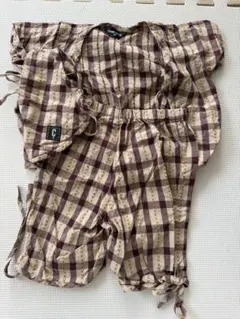 COMME CA ISM チェック柄甚平