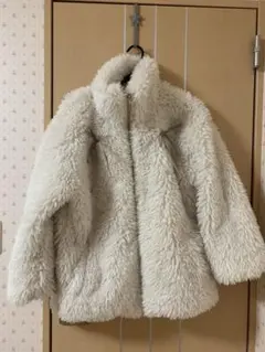 アイボリー ボアジャケット オーバーサイズ