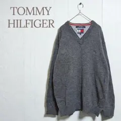 ★トミーヒルフィガー★メンズニット グレー Vネック シンプルのサムネイル