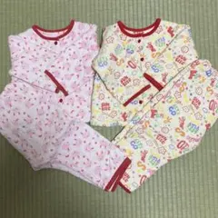 中綿　パジャマ　キルトパジャマ　綿100% 厚手　95 セット