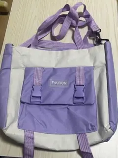 紫色ナイロンショルダーバッグ　ハンドバック