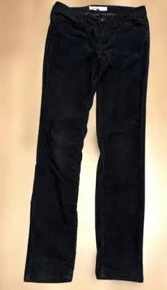 ダークグレー チェック柄 スキニーパンツ　コーデュロイ