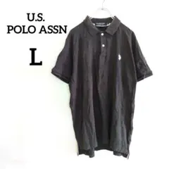 一点物 U.S. POLO ASSN. ブラック 半袖 ポロシャツ【L】海外古着