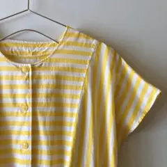 vintage コットンリネン ストライプ ワンピース80s 90s