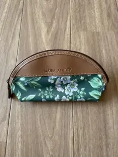 LAURA ASHLEY 花柄 ポーチ グリーン