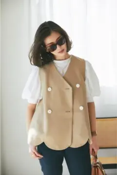 セブンテン seventen by miho kawahito ジレ S スカラップジレ(ネイビー) - seventen