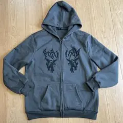 ROMWE XL グレー グラフィックパーカー