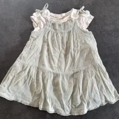 petit main グリーンワンピース 80cm 美品