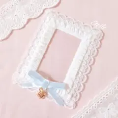 B8サイズ　トレカケースデコ　硬質ケース　硬化ケース　ライトブルーリボン