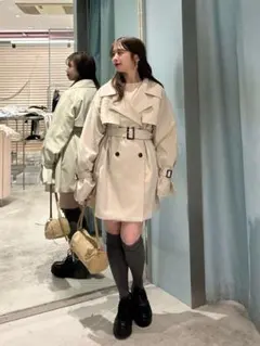 トレンチコート ミドル丈