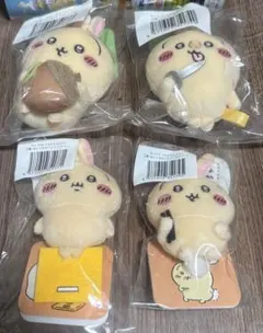 ちいかわ うさぎだらけくじ マスコット ぬいぐるみバッジ 4点セット