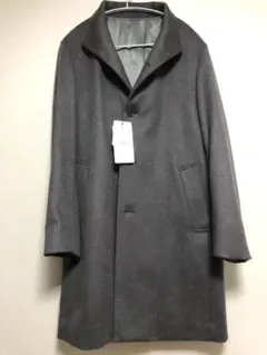 新品 タケオキクチ ウール カシミヤ スタンドカラーコート M チャコールグレー