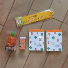 にんじん　文房具　鉛筆削り　メモ帳　消しゴム　定規　グッズ