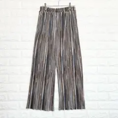 ローリーズファーム プリーツワイドパンツ ストライプ ストレッチ P0843