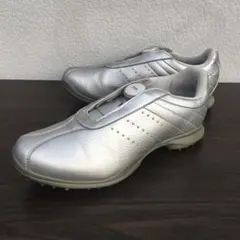 アディダスゴルフ　アディピュア　ゴルフシューズ　２３.５　銀　スニーカー　靴