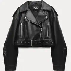 ZARA フェイクレザークロップドライダースジャケット