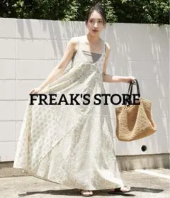FREAK'S STORE インド 花柄 プリント 切り替え キャミワンピース