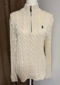 RALPH LAUREN ラルフローレン　ケーブルニット　カシミヤ　ハーフジップ