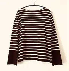【美品】Mila Owen ボーダーセーター(ボルドー&ホワイト)