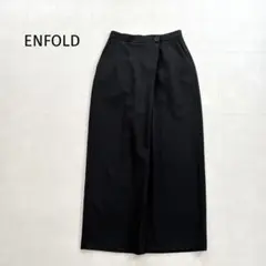 ENFOLD/エンフォルド ダブルクロスワイドパンツ 黒　フロントタック 38