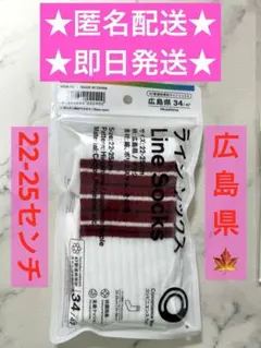 【本日発送⭕️】ファミマ限定 47都道府県別ラインソックス 広島県22-25センチ