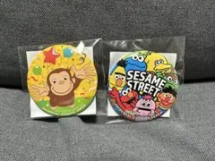 ユニバーサルスタジオジャパン 缶バッジ　おさるのジョージ　セサミストリート
