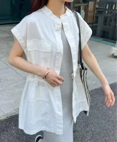 お値下げ❣️DISCOAT スタンドネックミリタリーベスト スタンドカラー