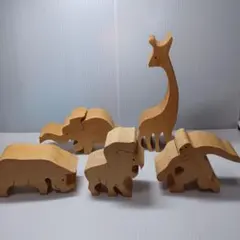 木製動物おもちゃ5体セット