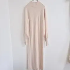 SLY スライ ベージュ タートルネック ロングワンピース スリット