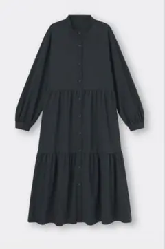 新品・替えボタン付き・ロングワンピース・黒・GU・S・人気商品