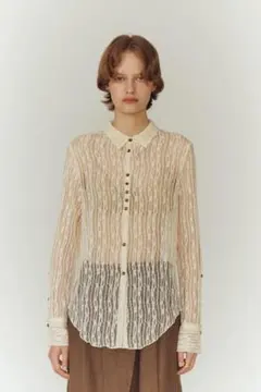 新品 Eaphi TULLE LACE SHIRT アイボリー - メルカリ