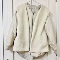 niko and ニコアンド 4way クリーム色 フリース ブルゾンボアベスト