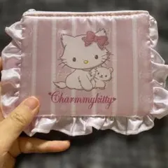 チャーミーキティ　フリル　ポーチ　キティ　ハローキティ　化粧ポーチ　サンリオ