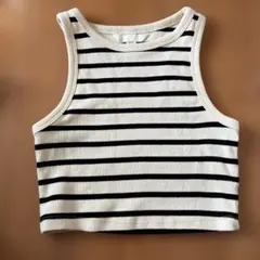 【H&M】クロップドリブ　タンクトップ XS