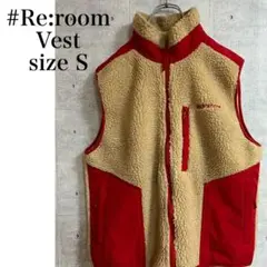 #Re:room ベスト　フリース ベージュ　レッド　サイズS.