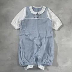 «美品»familiar ロンパース 新生児 2way テリアブルー 現行品