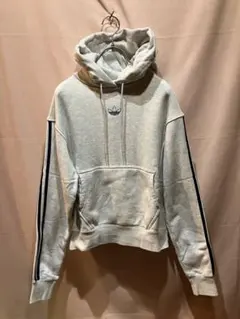 アディダスオリジナルス スウェットパーカー メンズ XS グレー ストライプ
