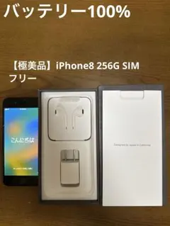 【極美品】iPhone8 256G SIMフリー バッテリー100%