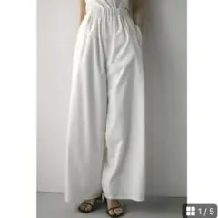 スタイルミキサー ギャザーリラックスワイドパンツ M ホワイト 白