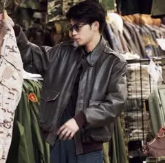 中田圭祐着用 90s L.L.Bean A2 フライトジャケット L レザーのサムネイル