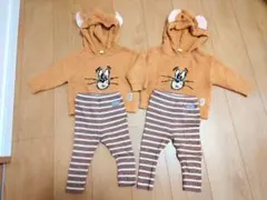 トムとジェリー ジェリー 上下セット 80cm 男女兼用 双子