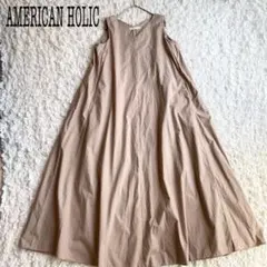 AMERICAN HOLIC/両Vネックフレア ワンピースIAライン／ロング/M