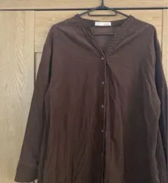 SHOO-LA-RUE 長袖シャツロングワンピース　コーデュロイ　ブラウン　L