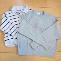 ブルー系　ニットセットМレディース