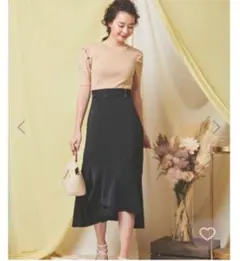 値下げ　新品未使用　noela ドットＳＫドッキングニットワンピ