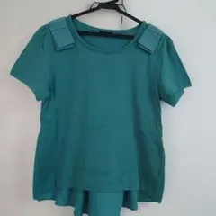 ターコイズ 肩リボン付き Tシャツのサムネイル