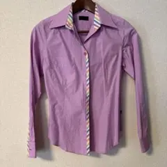 Paul Smith ピンクの長袖シャツ ストライプ襟のサムネイル